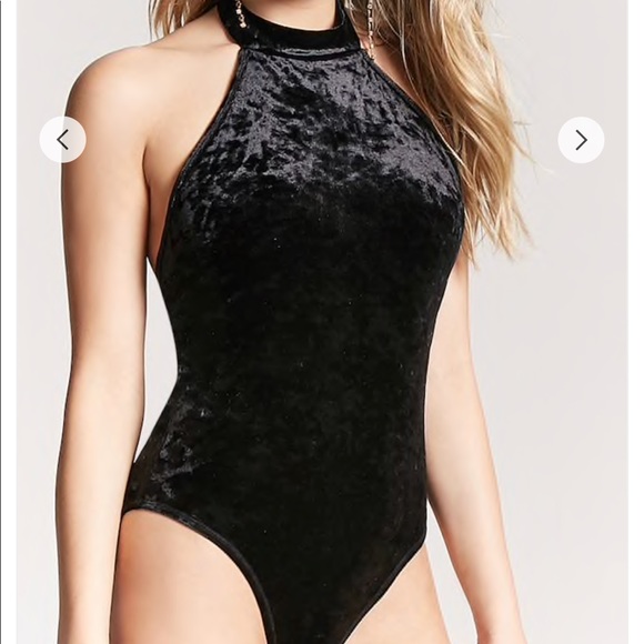 Forever 21 Tops - NEW: Black Velvet Bodysuit